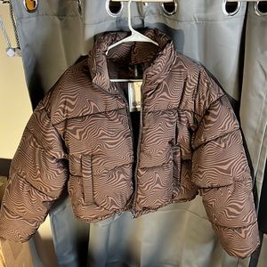Brown puffer jacket
